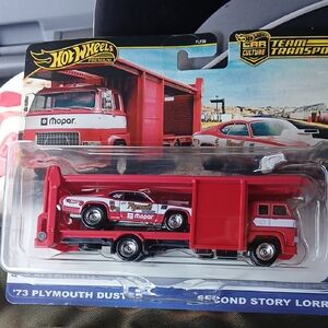 '73 Plymouth Duster Toy Set - Red Hot Wheels